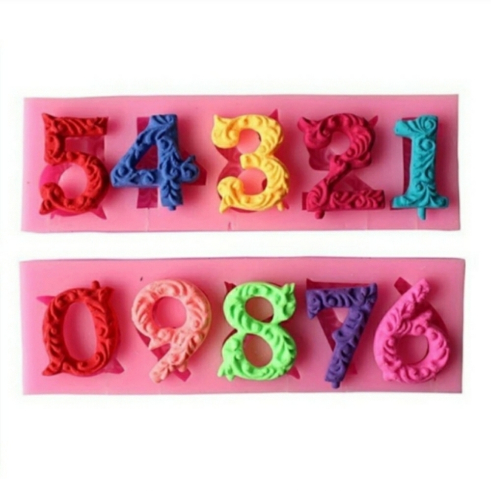 Baking Silicone Mold Fancy Numbers 0-9